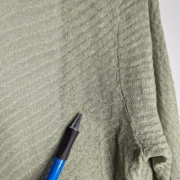 Eileen Fisher Celadon Green Hemp Open Front Longline Cardigan Duster Medium - Picture 5 of 7
